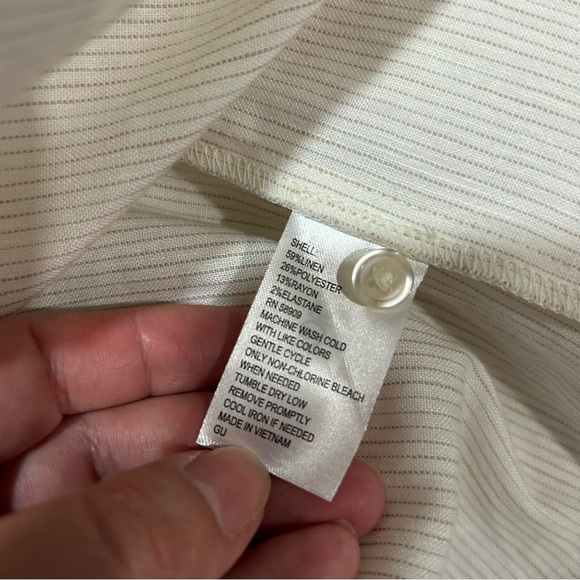 NWT Alex Marie Benson Linen Banded Button Long Slv Striped Dress Size 6 - Picture 12 of 13